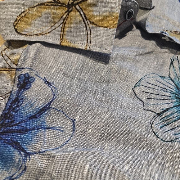 Mens Haupt Germany XL Woven Linen Cotton Button Down Shirt Floral Modern Fit NWT - Picture 7 of 14